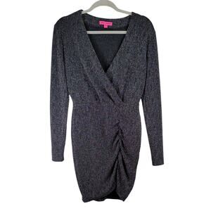 Betsey Johnson Sparkle Mini Dress, Deep VNeck, Size Small